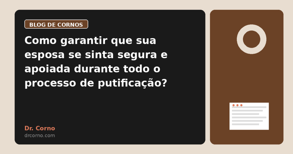 Como garantir que sua esposa se sinta segura e apoiada durante todo o processo de putificação?